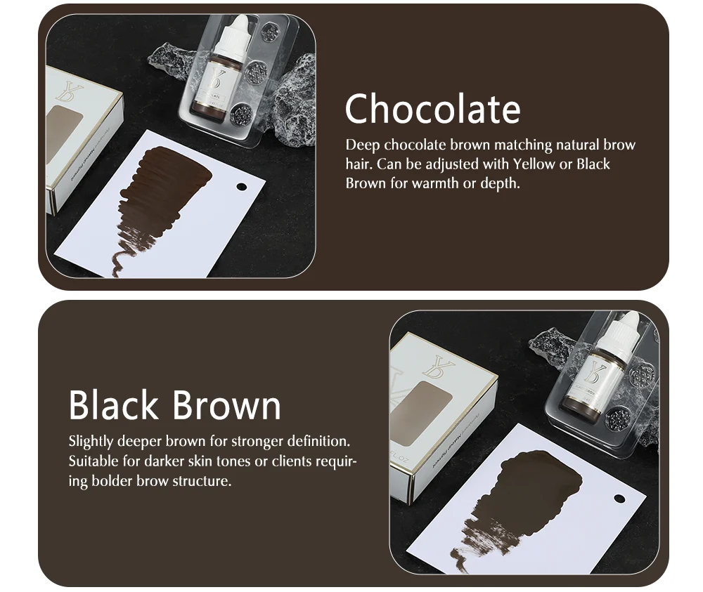 YD InoCream Inorganic Black Brown Brow Pigment – 12ml | Neutral Deep Brown PMU Pigment