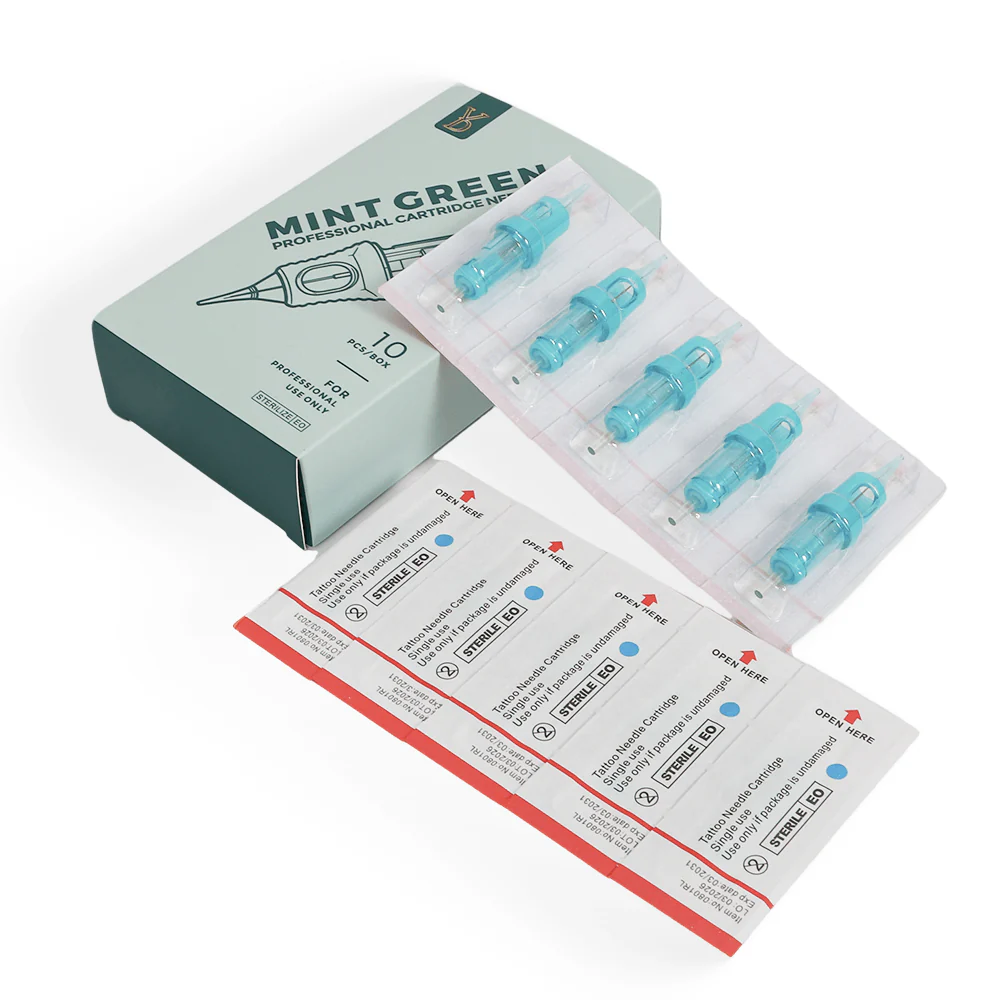 YD Mint Green Universal PMU Cartridge Needles – 10 Pieces/Box
