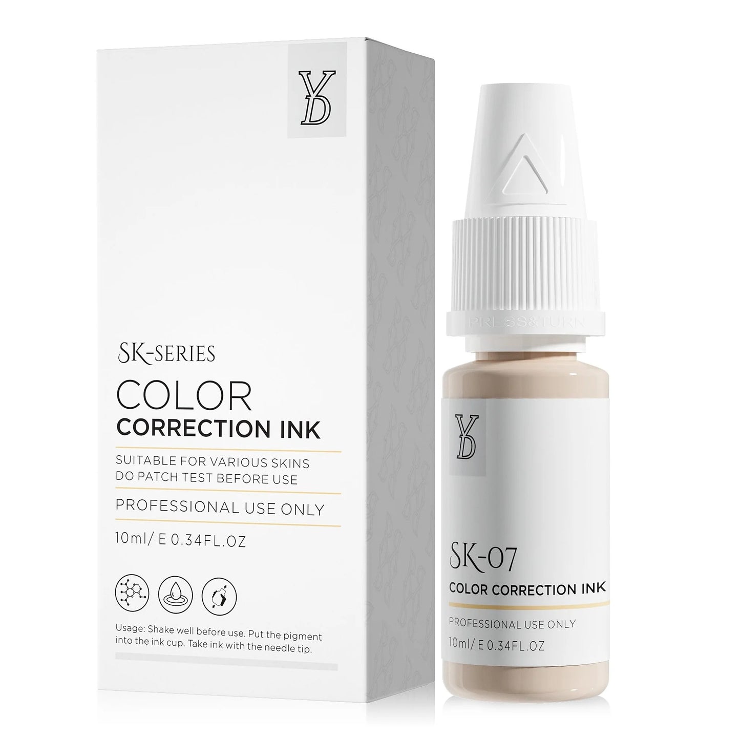 SK-07 YD Skin Camouflage Pigment 10ml – Light-Medium Warm Beige Color Correction Ink