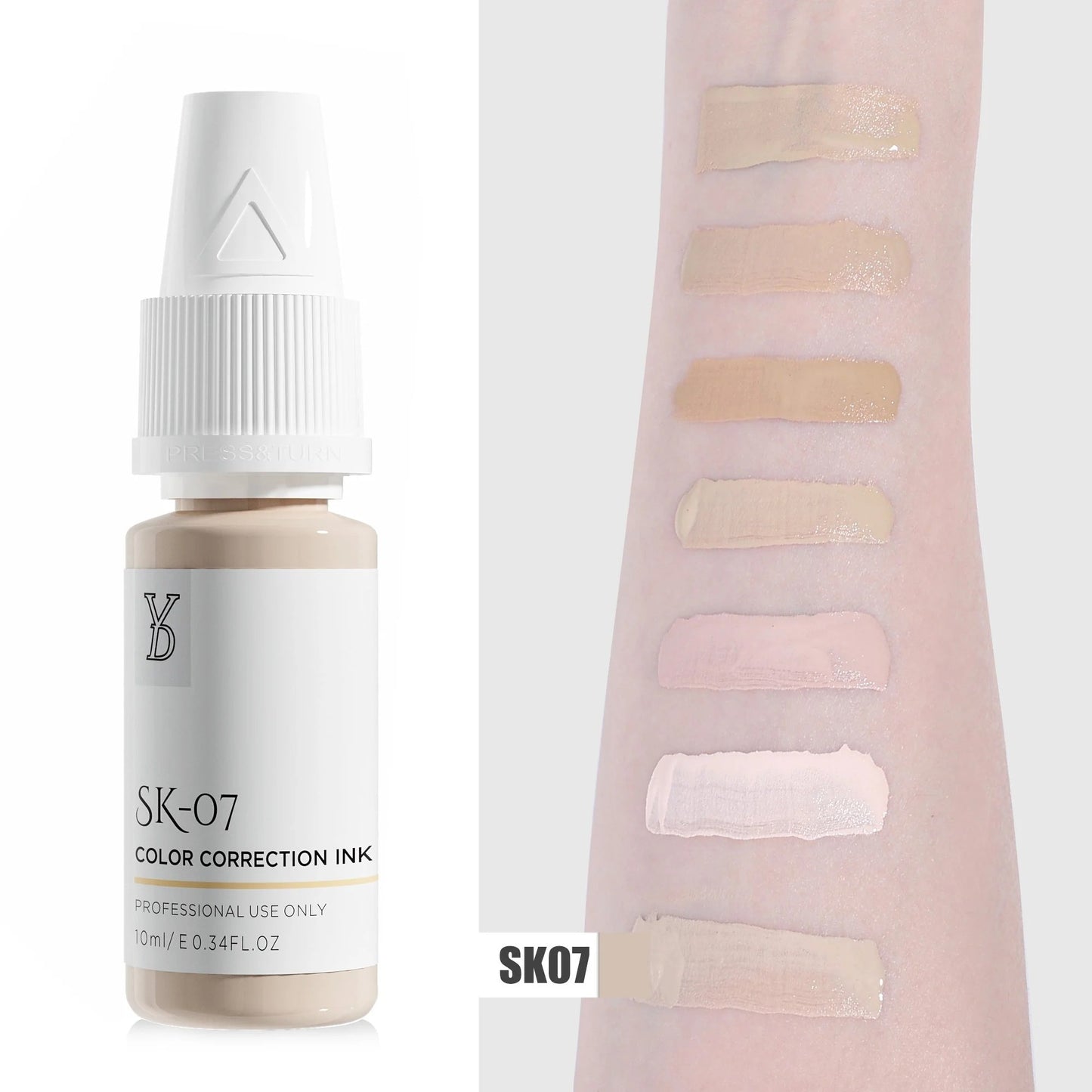 SK-07 YD Skin Camouflage Pigment 10ml – Light-Medium Warm Beige Color Correction Ink