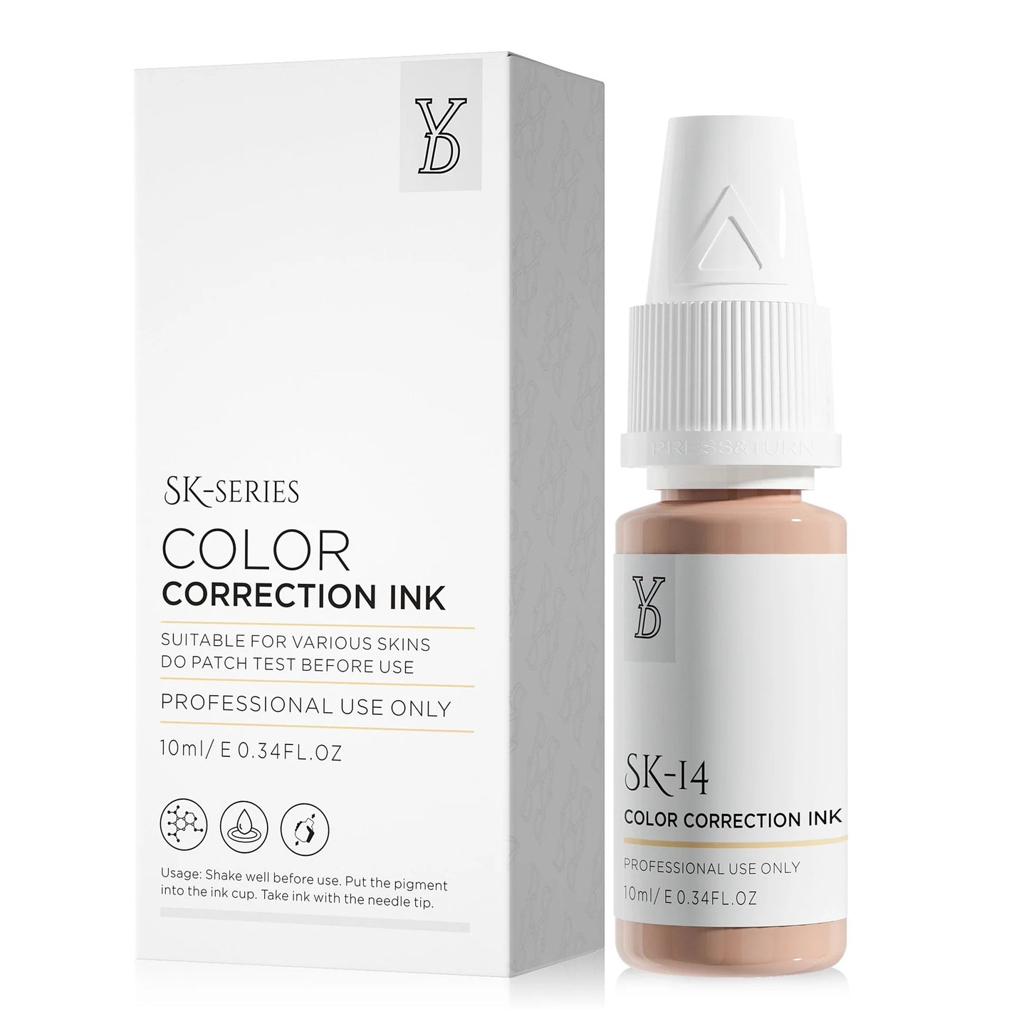 SK-14 YD Skin Camouflage Pigment 10ml – Light-Medium Cool Rose Beige Color Correction Ink
