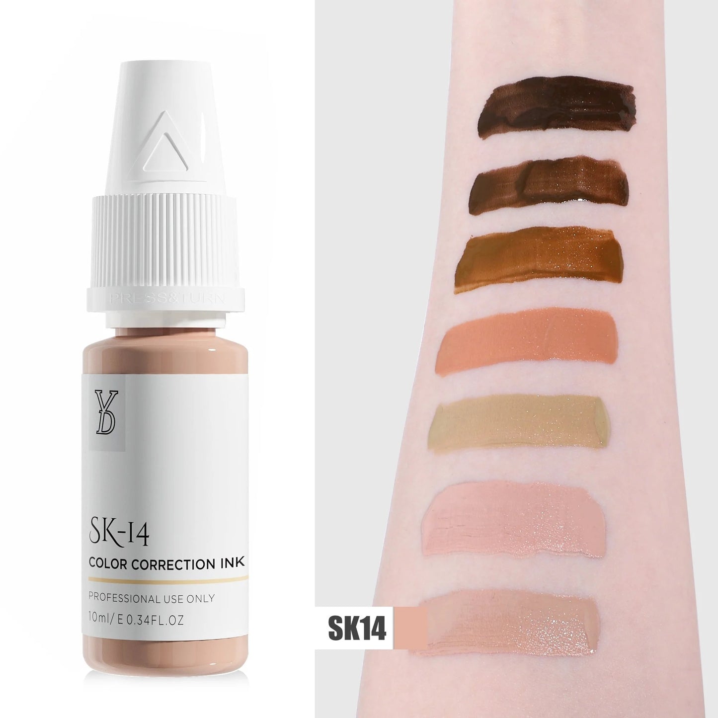 SK-14 YD Skin Camouflage Pigment 10ml – Light-Medium Cool Rose Beige Color Correction Ink