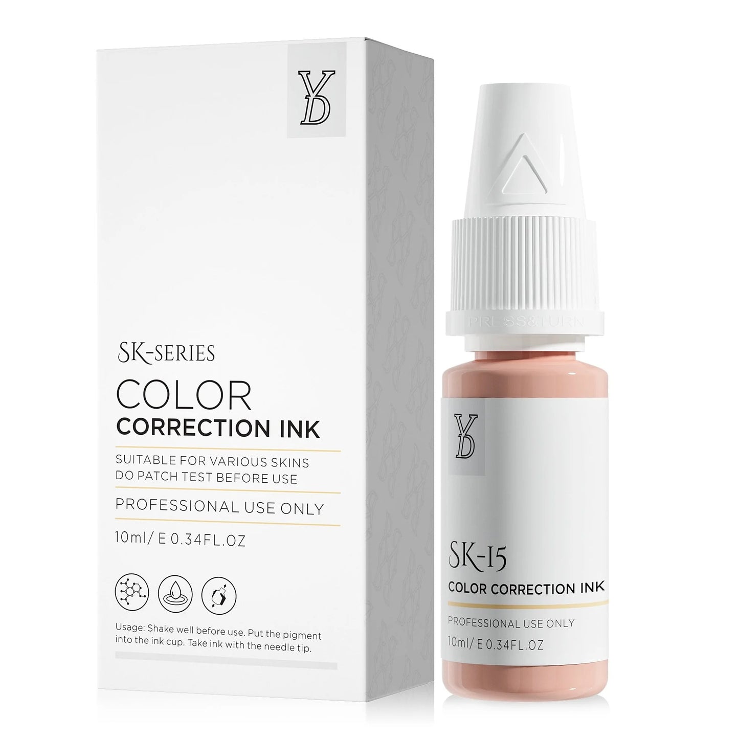 SK-15 YD Skin Camouflage Pigment 10ml – Light-Medium Cool Pink Beige Color Correction Ink