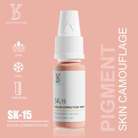 SK-15 YD Skin Camouflage Pigment 10ml – Light-Medium Cool Pink Beige Color Correction Ink