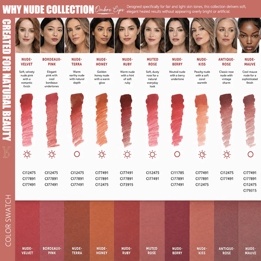 YD Powder Liquid Lip Pigments – 10 Nude Collection (6ml)