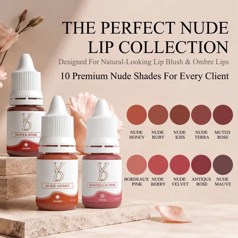 YD Powder Liquid Lip Pigments – 10 Nude Collection (6ml)
