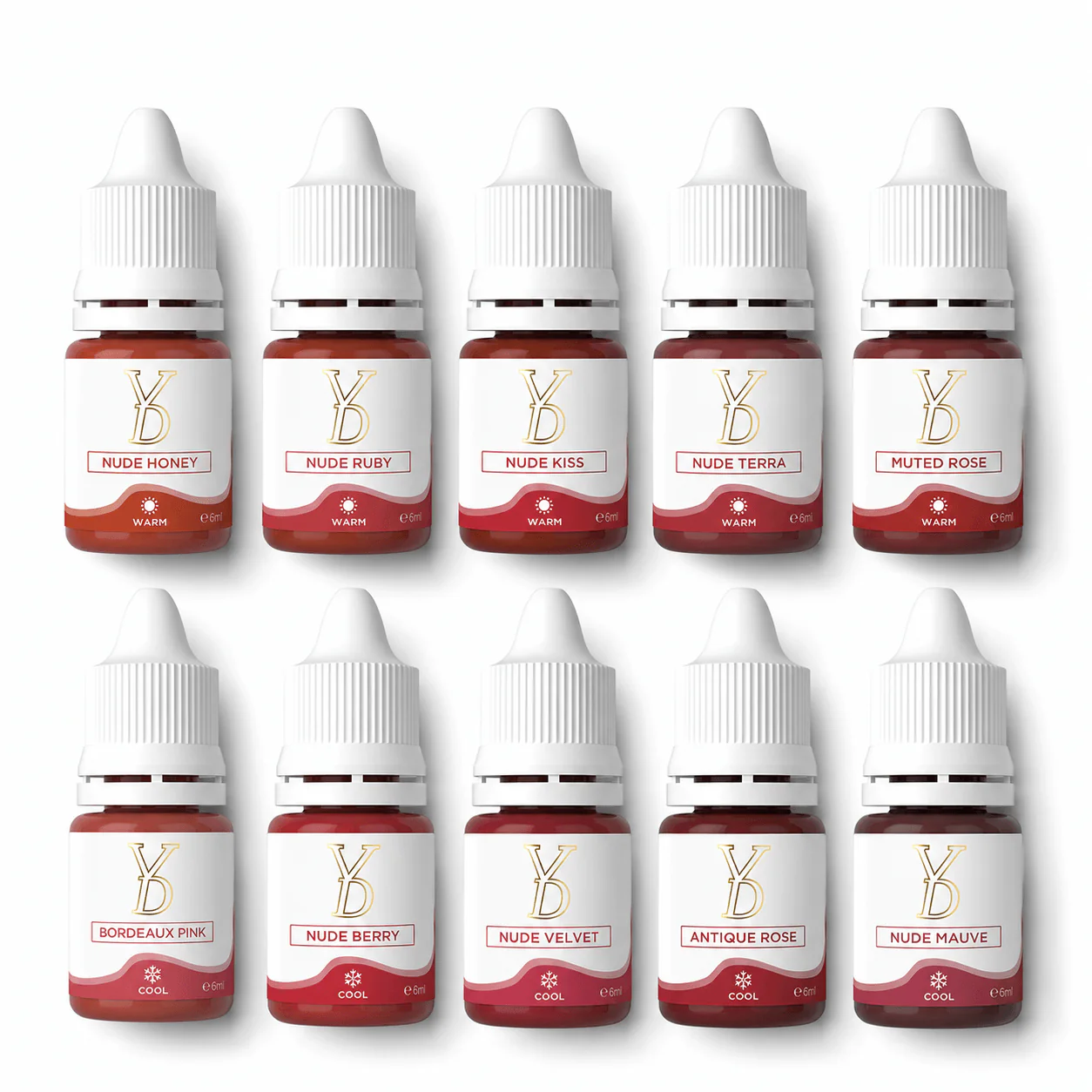 YD Powder Liquid Lip Pigments – 10 Nude Collection (6ml)