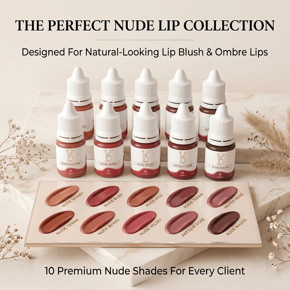 YD Powder Liquid Lip Pigments – 10 Nude Collection (6ml)
