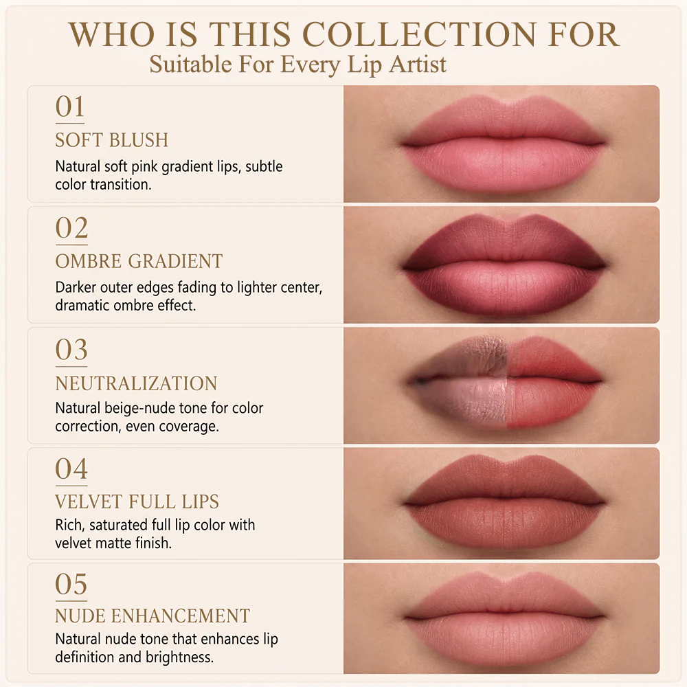 YD Powder Liquid Lip Pigments – 10 Nude Collection (6ml)