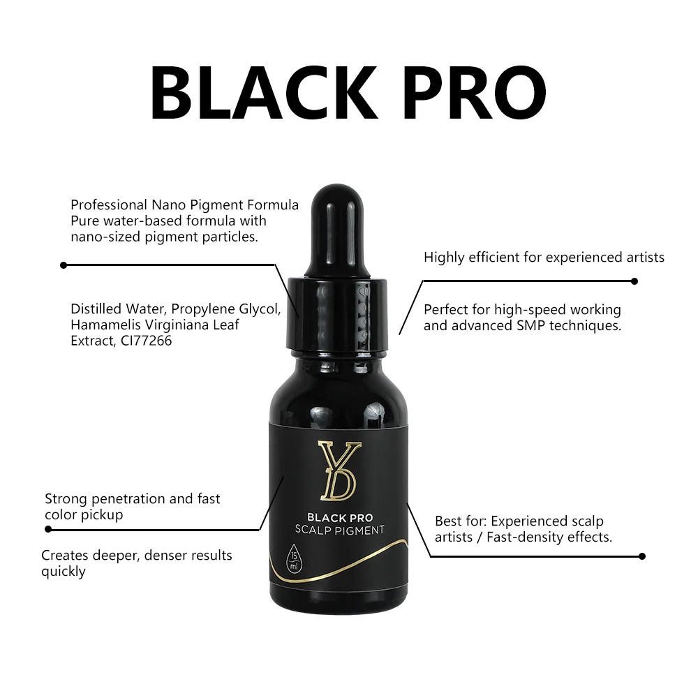 YD Professional SMP Pigment Set 15ml - Complete Scalp Micropigmentation Pigment System | 7 Professional Formulas for Natural & Stable SMP Results