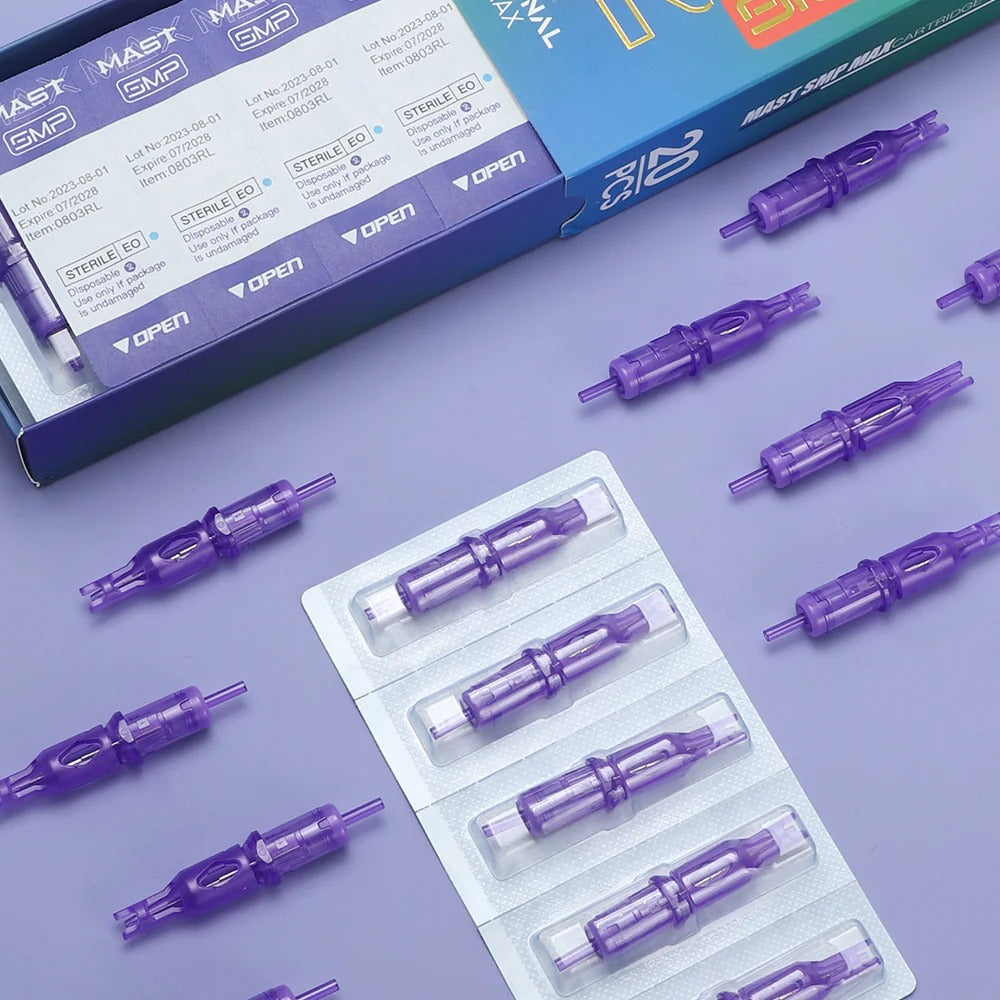 YD Purple Scalp Needle SMP Cartridges with Guard | 20 PCS / Box