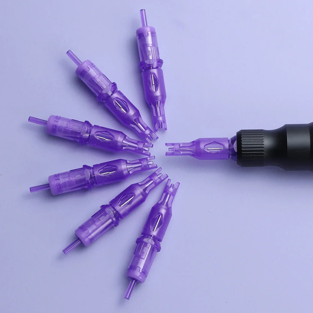 YD Purple Scalp Needle SMP Cartridges with Guard | 20 PCS / Box
