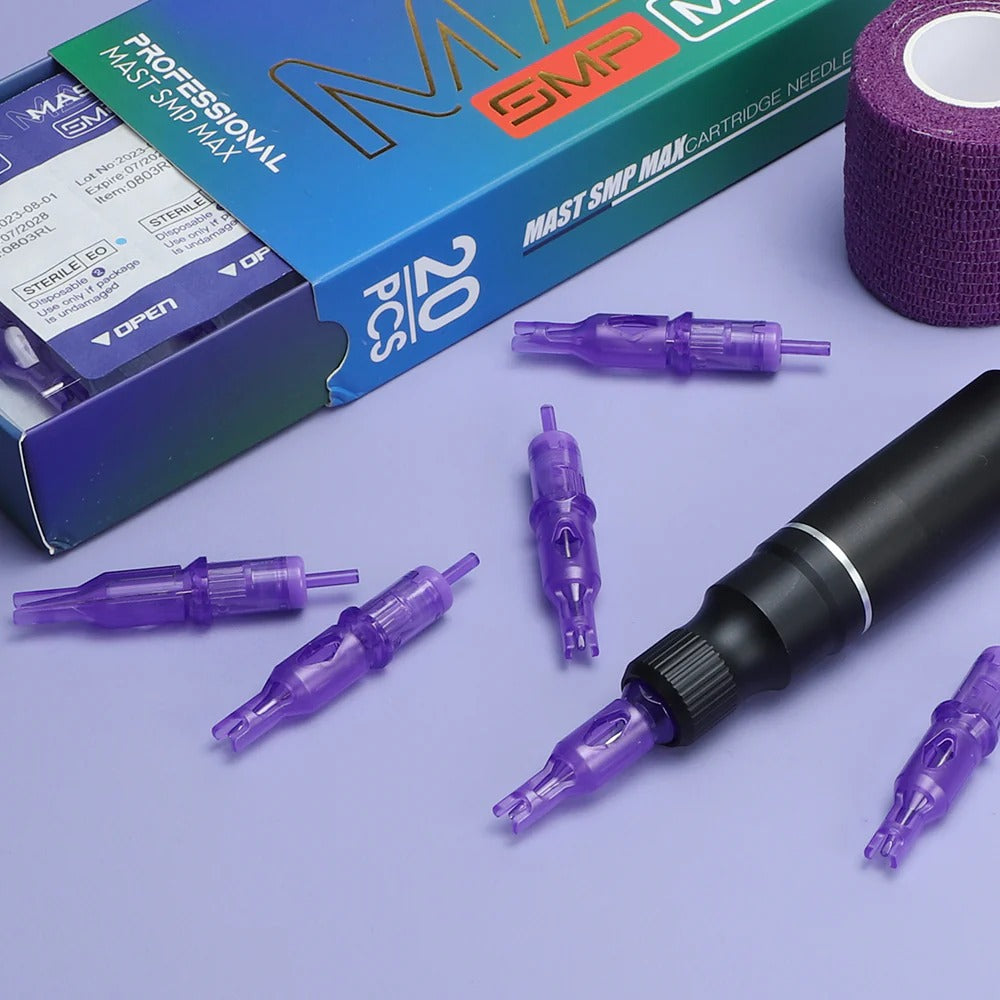 YD Purple Scalp Needle SMP Cartridges with Guard | 20 PCS / Box