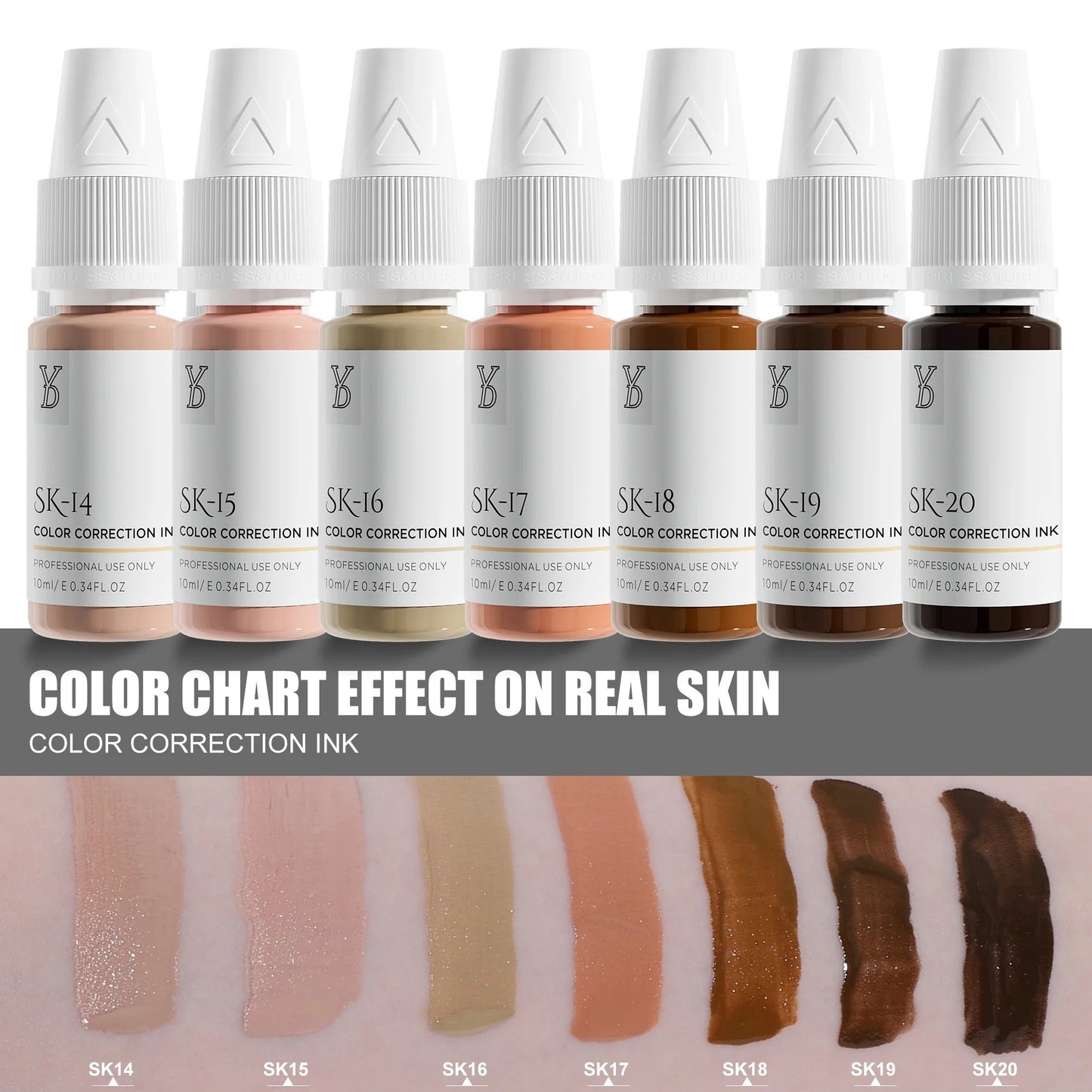 YD Skin Camouflage Pigments – 20 Professional Skin Tone Shades