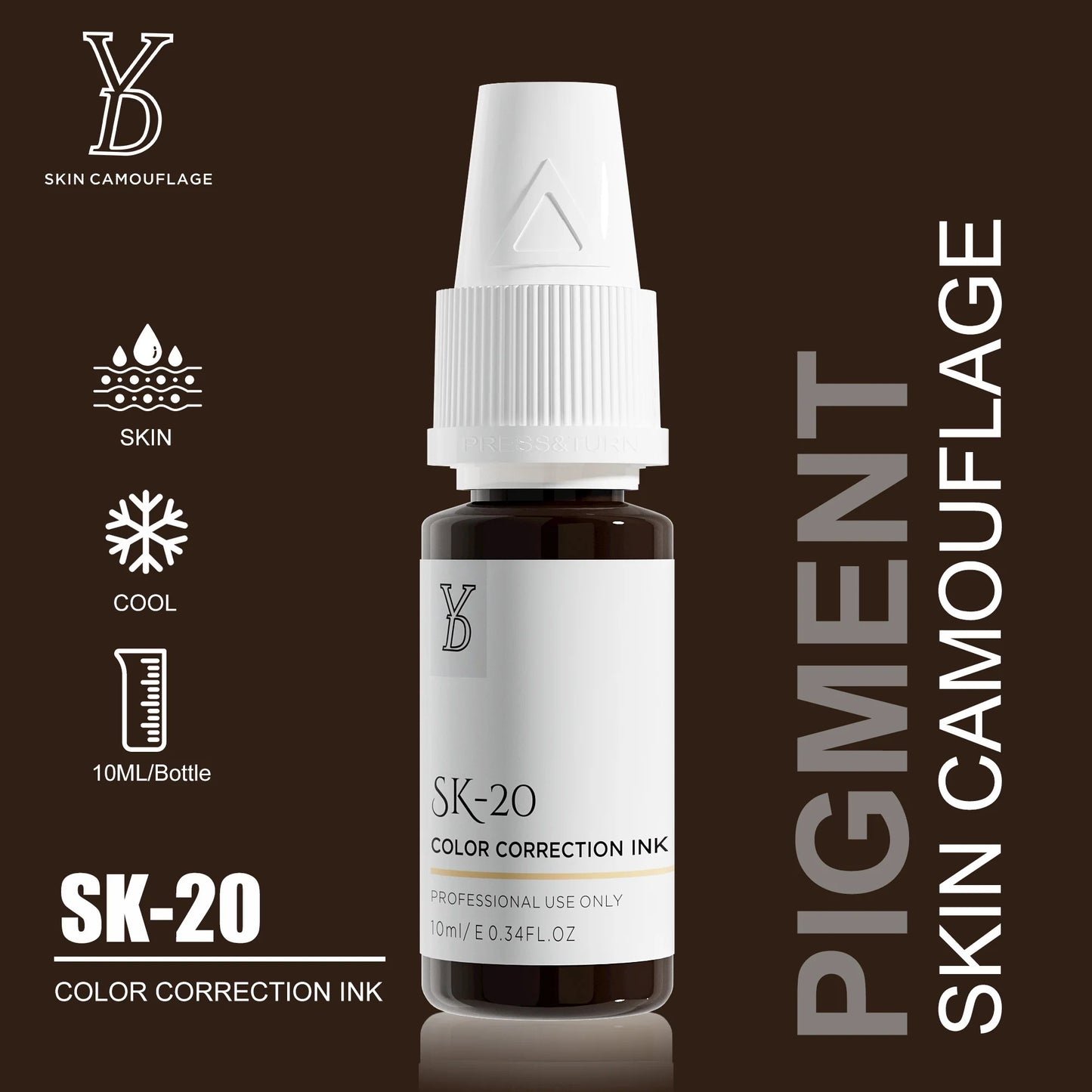 YD Skin Camouflage Pigments – 20 Professional Skin Tone Shades