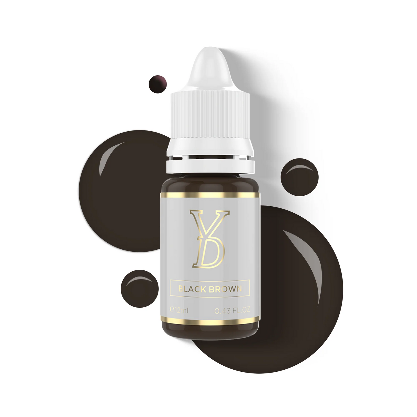YD InoCream Inorganic Black Brown Brow Pigment – 12ml | Neutral Deep Brown PMU Pigment
