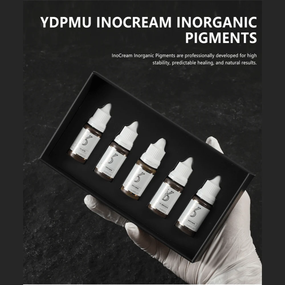 YD InoCream Inorganic Black Brown Brow Pigment – 12ml | Neutral Deep Brown PMU Pigment