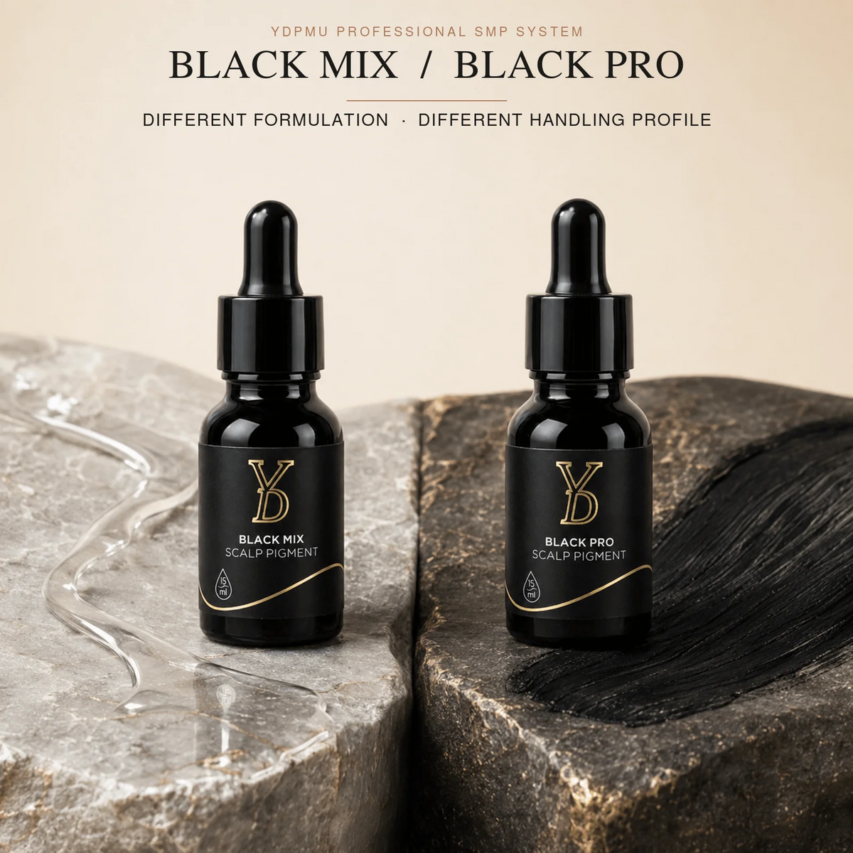 YD Professional SMP Pigments – 7 Black, Modifier & Dilution Formulas, 15ml