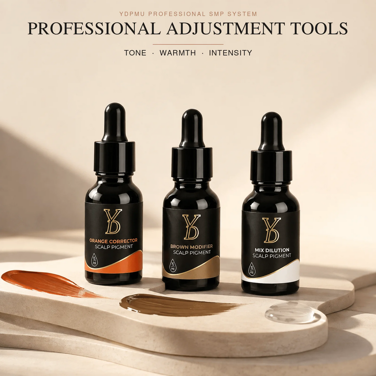 YD Professional SMP Pigments – 7 Black, Modifier & Dilution Formulas, 15ml
