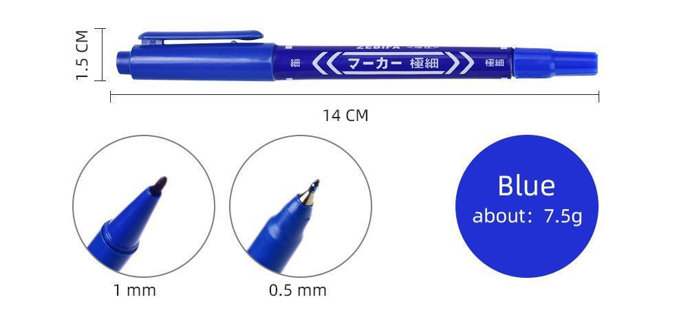 ZEBIFA Dual-Tip Oil-Based Marker Pen – 0.5mm Fine Tip + 1.0mm Marker Tip