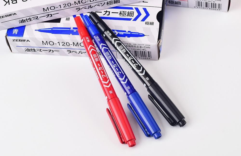 ZEBIFA Dual-Tip Oil-Based Marker Pen – 0.5mm Fine Tip + 1.0mm Marker Tip
