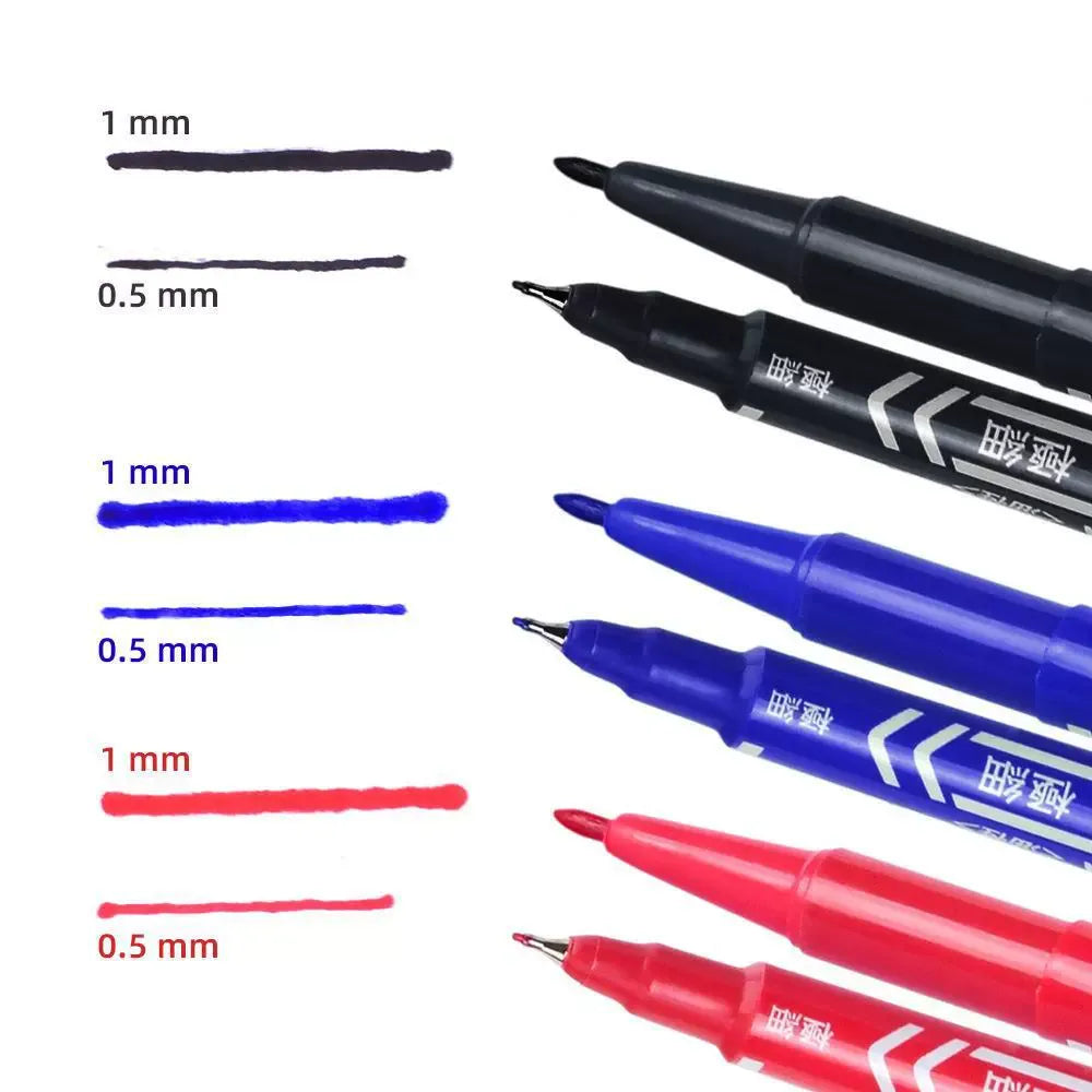ZEBIFA Dual-Tip Oil-Based Marker Pen – 0.5mm Fine Tip + 1.0mm Marker Tip