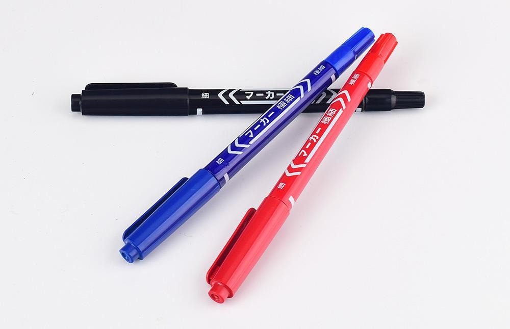 ZEBIFA Dual-Tip Oil-Based Marker Pen – 0.5mm Fine Tip + 1.0mm Marker Tip