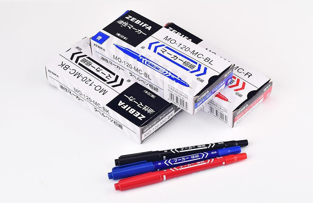 ZEBIFA Dual-Tip Oil-Based Marker Pen – 0.5mm Fine Tip + 1.0mm Marker Tip