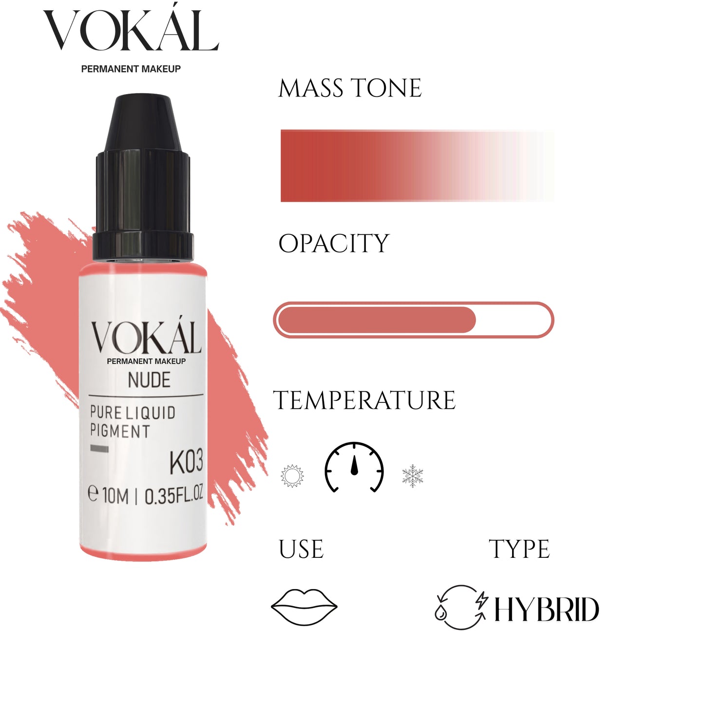 VOKÁL™ K03 NUDE – Water-Based Lip Pigment (10ml)