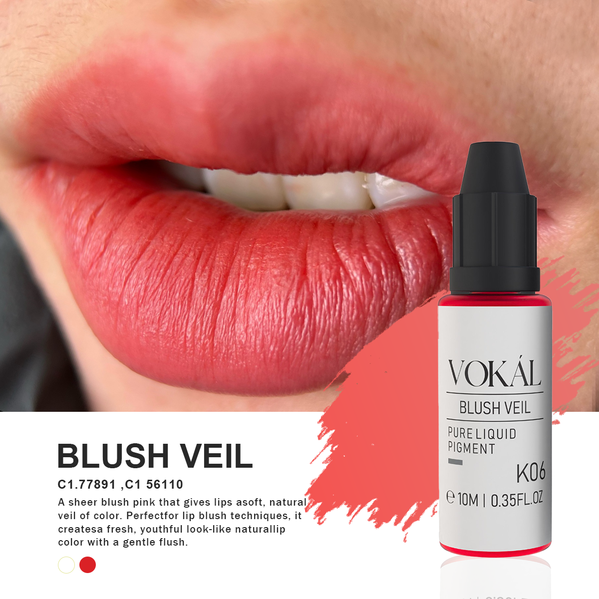 VOKÁL™ K06 Blush Veil – Water-Based Lip Pigment (10ml)