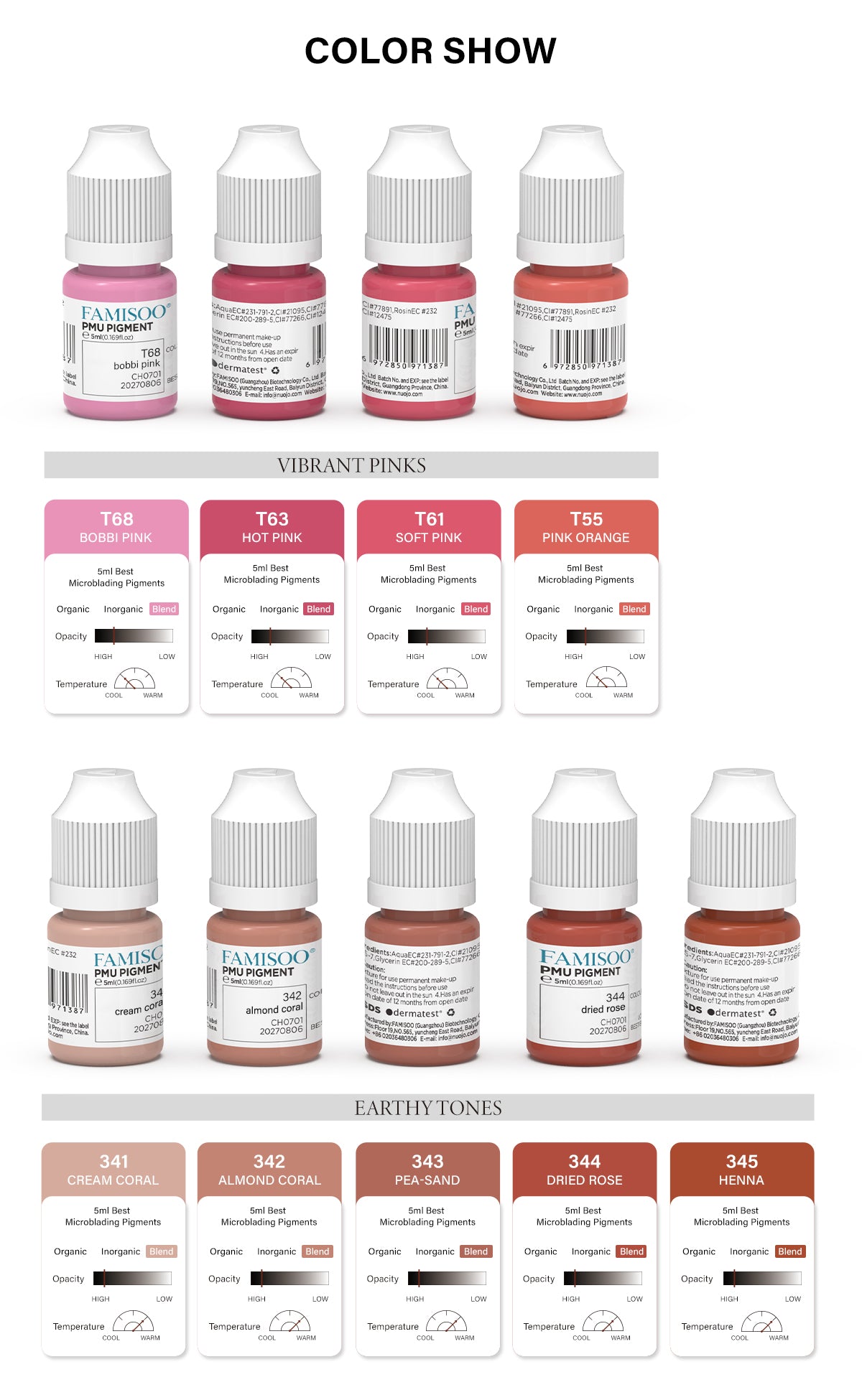 FAMISOO 5ML Nude Color PMU Pigment