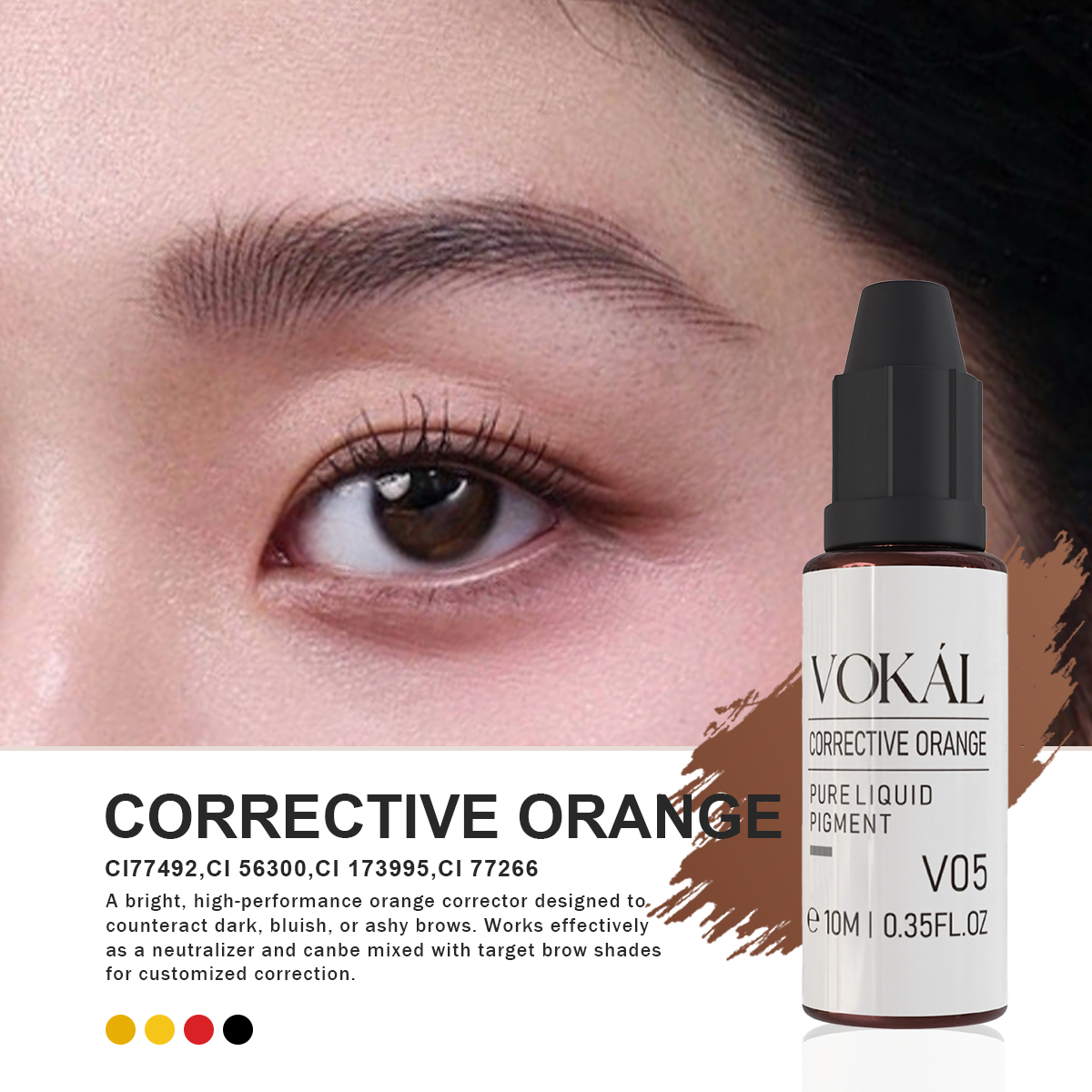VOKÁL™ V05 Corrective Orange – Water-Based Brow Pigment (10ml)