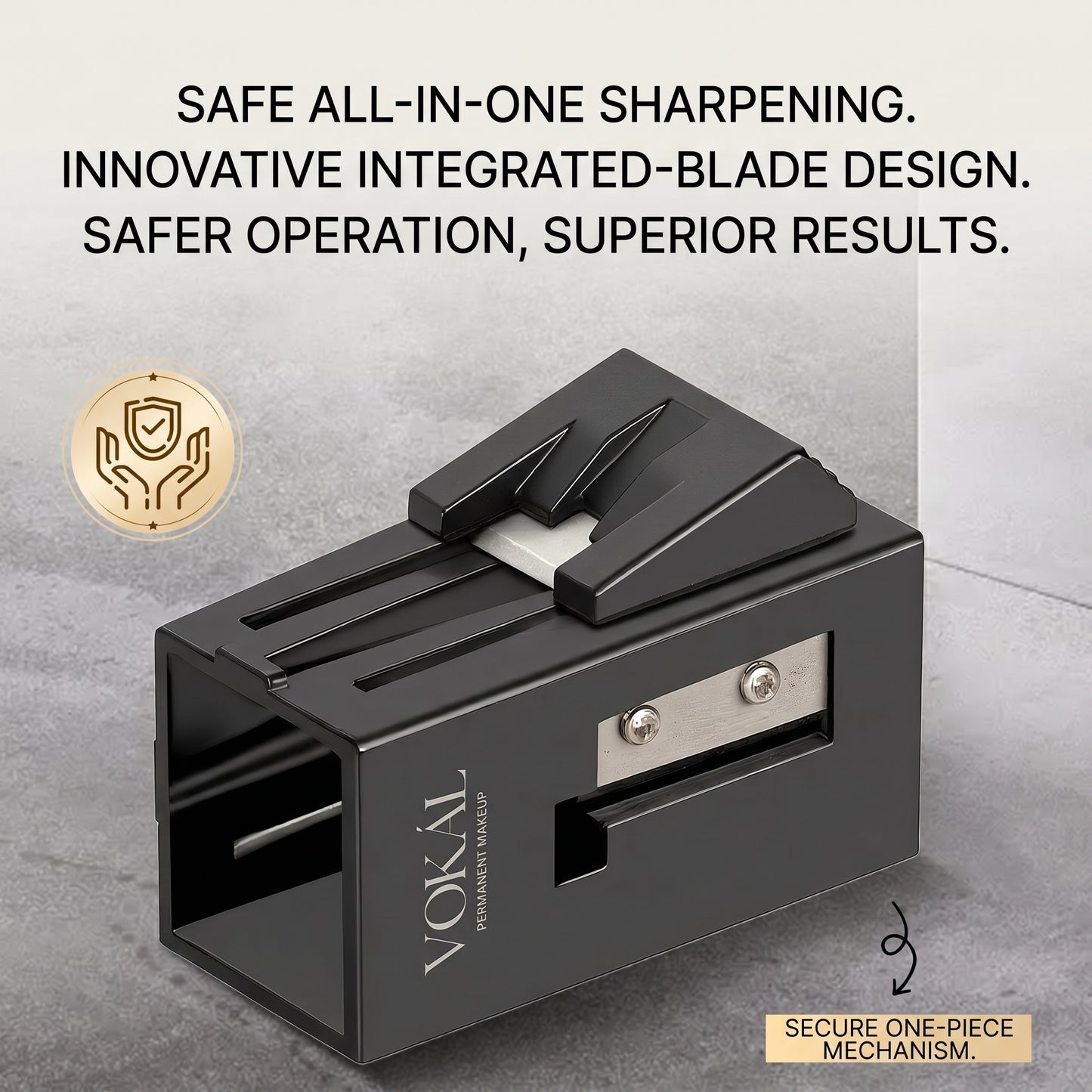 VOKAL PMU Precision BrowPro Sharpener – For Round-Core Wooden Eyebrow Pencils